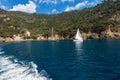 San Fruttuoso Abbey and Bay near Portofino and Camogli Italy Royalty Free Stock Photo