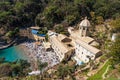 San Fruttuoso Abbey and Beach near Portofino and Camogli - Italy Royalty Free Stock Photo