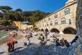 San Fruttuoso Abbey and Beach near Portofino and Camogli - Italy Royalty Free Stock Photo