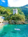 San Fruttuoso abbey in Camogli, Liguria, Italy