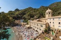 Abbey and Beach of San Fruttuoso - Portofino and Camogli Liguria Italy Royalty Free Stock Photo