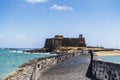 San Gabriel Castle with bridges leading to it, Arrecife, Lanzarote, Canary Islands, Spain Royalty Free Stock Photo