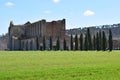 The San Galgano Abbey in Chiusdino, Italy - Inside the abbey there is the famous and legendary Sword in the Stone of King Arthur