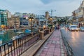 SAN GILJAN, MALTA - NOVEMBER 11, 2017: Waterfront of San Giljan in Mal Royalty Free Stock Photo