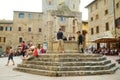 SAN GIMIGNANO, ITALY - JUNE 3, 2019: Famous medieval San Gimignano hill town with its skyline of medieval towers. Province of