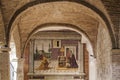 San gimignano, siena, tuscany, italy, europe, the baptistery loggia