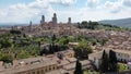 San Gimignano, Tuscany, Italy - July 16, 2020: aerial view of the medieval city Royalty Free Stock Photo