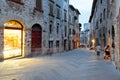 SAN GIMIGNANO, TUSCANY, ITALY, 20 JULY, 2020: Medieval architecture of San Gimignano, Tuscany, Italy. Royalty Free Stock Photo