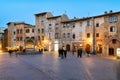 San Gimignano. Tuscany. Italy. Piazza della Cisterna at sunset Royalty Free Stock Photo
