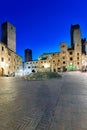 San Gimignano. Tuscany. Italy. Piazza della Cisterna at sunset Royalty Free Stock Photo