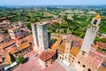 San Gimignano, Tuscany - Piazza della Cisterna Royalty Free Stock Photo