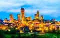 San Gimignano in the twilight Royalty Free Stock Photo