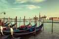 San Giorgio Maggiore church and boats, Venice Royalty Free Stock Photo