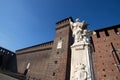 San Giovanni Nepomuceno statue in Sforzesco Castle in Milan, Italy Royalty Free Stock Photo