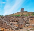 San Giovanni tower on Tharros Royalty Free Stock Photo