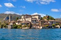 San Giulio island on Lake Orta in Italy. Royalty Free Stock Photo