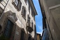 Narrow street at Lake Orta is to the west of Lake Maggiore.