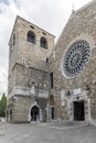 san Giusto cathedral bell tower and rose window, Trieste, Friuli, Italy