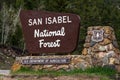 San isabel national forest sign in colorado