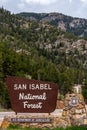 San isabel national forest sign in colorado