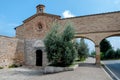 San Jacopo church and arcs panoramic at San Gimignano