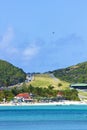 San Jean beach and airport in St Barths, Caribbean