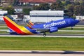 Southwest Airlines Boeing 737-700 airplane San Jose airport Royalty Free Stock Photo