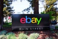 San Jose, California, USA - May 21, 2018: eBay`s headquarters campus, Welcome center named Main Street. eBay Inc is a global e-com Royalty Free Stock Photo