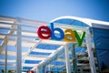 San Jose, California, USA - May 21, 2018: eBay`s headquarters campus, Welcome center named Main Street. eBay Inc is a global e-com Royalty Free Stock Photo