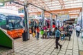 SAN JOSE, COSTA RICA - MAY 14, 2016: View of buses at Gran Terminal del Caribe bus station in the capital San Jos