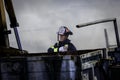 San Jose Fire Fighter on the seen during an Alviso scrap yard fire