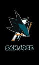 San Jose Sharks vector logo isolated on black background.NHL.