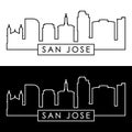 San Jose skyline. Linear style.