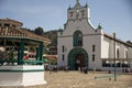 SAN JUAN CHAMULA, MEXICO - Apr 20, 2019: Colonial church in San Juan Chamula during Easter (Semana Santa) celebrations