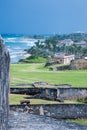 San Juan Coast from Castillo de San Cristobal Wall Royalty Free Stock Photo