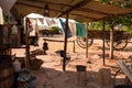 Reconstruction of utensils and patio of the pioneers of San Juan region