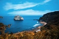 San Juan de Gaztelugatxe beach rock and cliffs