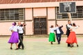 Guatemalan folk dancing couples perform, Guatemala