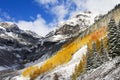 San Juan Mountains in Fall Colors and Snow, Colorado Royalty Free Stock Photo