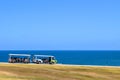 San Juan, Puerto Rico - April 02 2014: Trolley transporting tourists