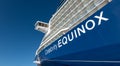 SAN JUAN / PUERTO RICO - NOVEMBER 29, 2019: Side view of cruise ship Celebrity Equinox. Royalty Free Stock Photo