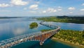 The San Juanico Bridge, view from Leyte, towards Samar. Philippines Royalty Free Stock Photo