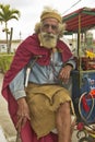 San Lazaro Catholic Church with older man in El Rincon, Cuba