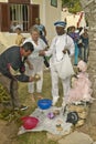 San Lazaro Catholic Church with Santeria priest offering services in El Rincon, Cuba