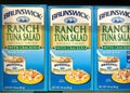 Grocery store shelf with Brunswick brand Ready To Eat Ranch Tuna Salad with Crackers Royalty Free Stock Photo