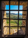 San Leo - countryside from the window Royalty Free Stock Photo