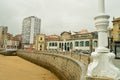 San Lorenzo Beach With Its Market Building Looking At The Sea In Gijon. Architecture, Travel, Holidays, Cities.