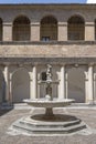San Lorenzo Certosa cloister monumental stone fountain, Padula, Italy