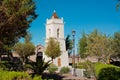 San Lucas church tower built in 1740 in the main square of the village named Toconao in an oasis at the Salar de Atacama Royalty Free Stock Photo