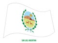 San Luis Flag Waving Vector Illustration on White Background. Flag of Argentina Provinces Royalty Free Stock Photo